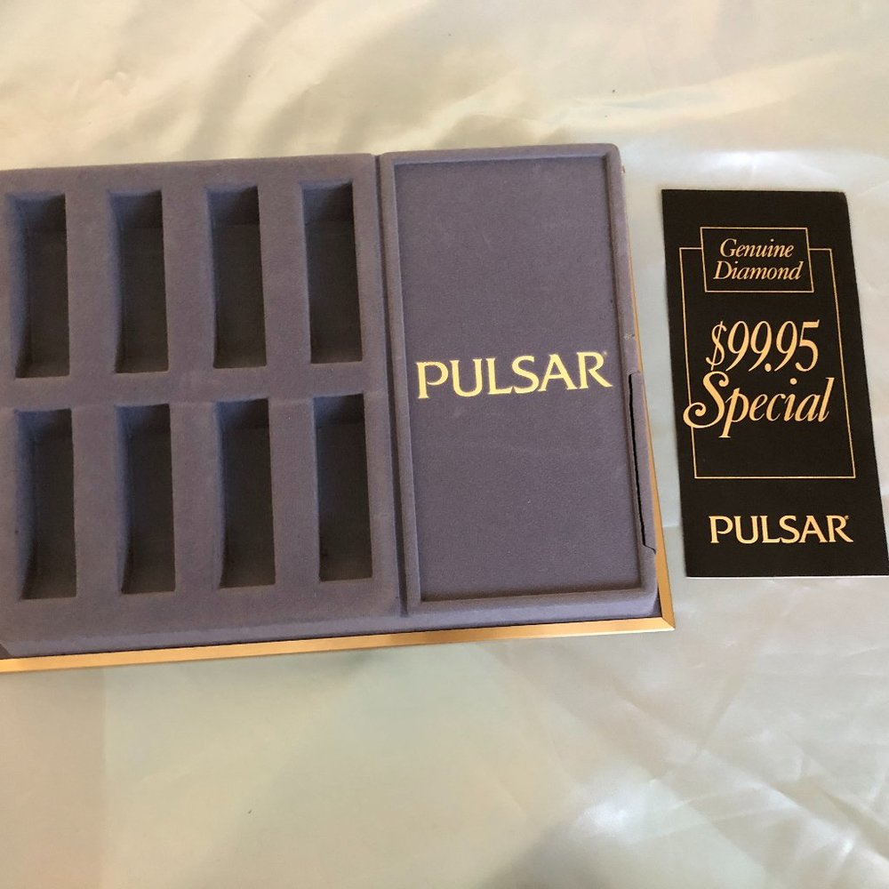 Vintage PULSAR Watch Display Genuine Diamond Label